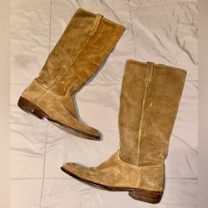Ladies FRYE Bari Tab Suede Pull On Slouch Boots Size 10